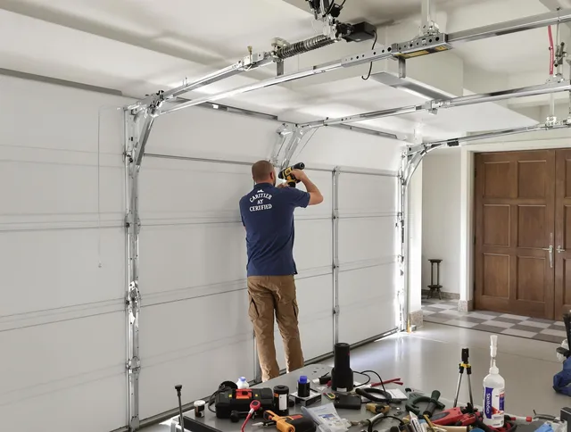 Wrentham Garage Door Repair certified technician performing precision garage door repair in Wrentham