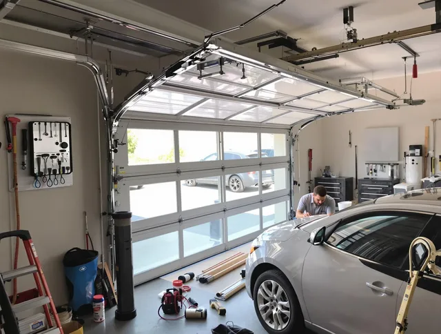 Garage door noise reduction service by Wrentham Garage Door Repair in Wrentham