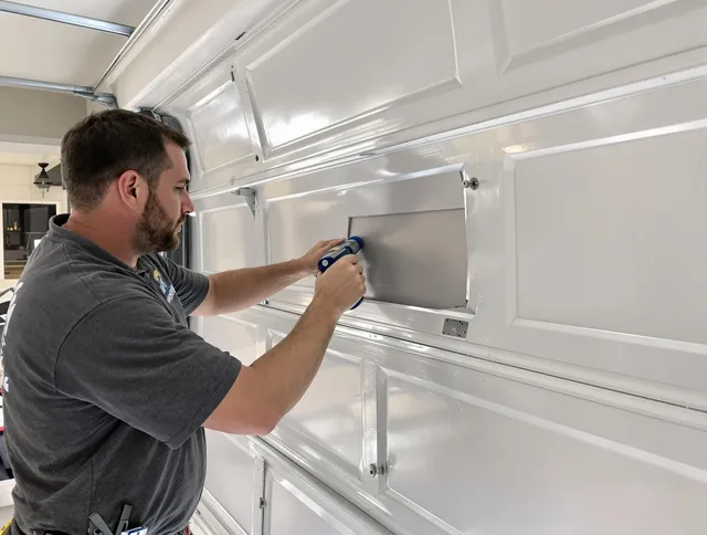 Garage door panel repair by Wrentham Garage Door Repair in Wrentham